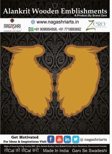 Brand Zero MDF Angle Feather Coaster With Border Frame D5 - Pack of 2 Pairs