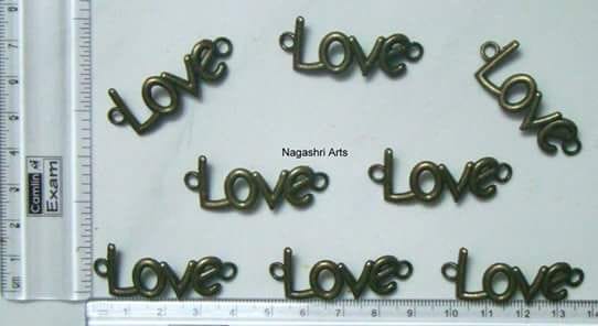 Brand Zero Metal Charms - Love Charms Pack of 5 Pcs