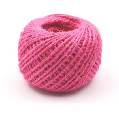 Jute Twine String 50 Meter Roll - Pink Color 3 Ply - 2mm Diameter