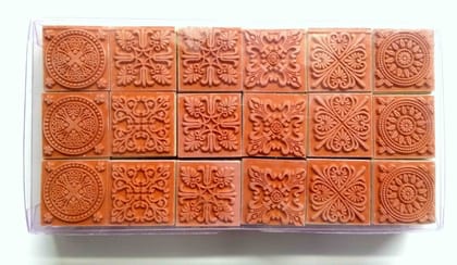 Wooden Block Stamp Square - Design 11