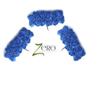 Bunch of 36 Pcs Hand Made Foam Flower Small - Blue Color Bunch of 36 Pcs Hand Made Foam Flower Small - Blue Color