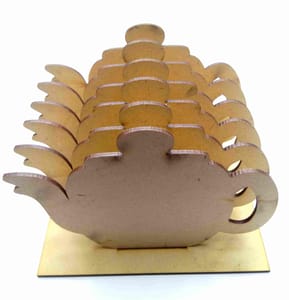 Brand Zero MDF Teapot Coasters With Stand - Pack of 6 Pcs Coaster And 1 Piece Stand
