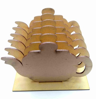 Brand Zero MDF Teapot Coasters With Stand - Pack of 6 Pcs Coaster And 1 Piece Stand