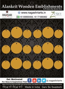 Brand Zero MDF Circle Shape Pendant And Earrings Jewelry Base - Six Sets Of Pack of 3 Pcs