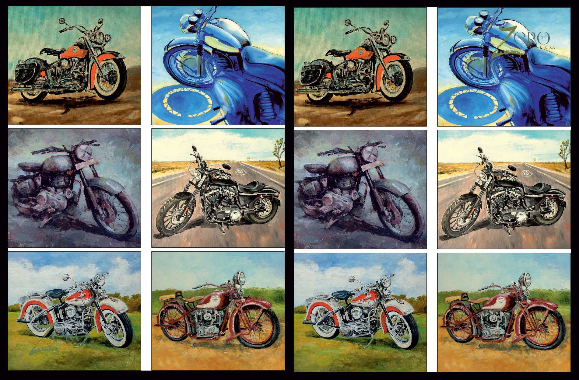 Brand Zero Luxury Speciality Decoupage Paper - Vintage Bikes 3 Tiles