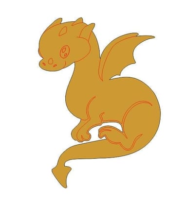 Brand Zero Pre Marked MDF Base - Baby Dragon Design 1 - Select Your Preference Of Size & Thickness