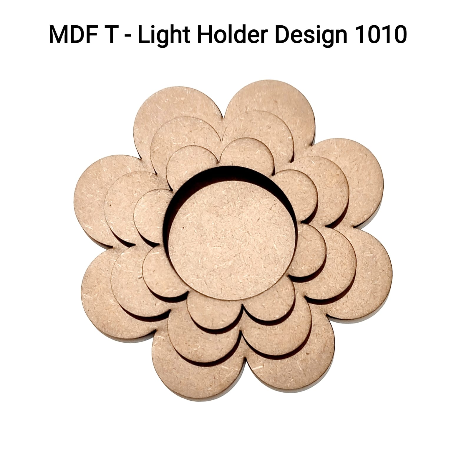 Brand Zero MDF Tea Light Holder Triple Layer - Design BZMDFTEALHDTL1010