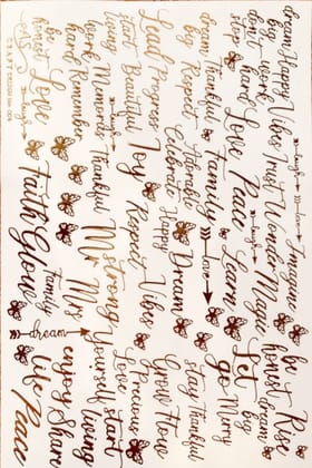 3 D Embossed Mantra Design Stickers 3 - A5 Size