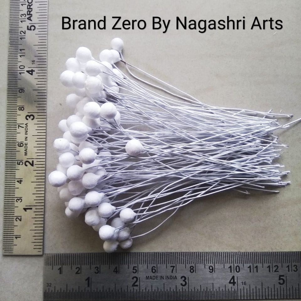 Brand Zero Round White Styrofoam Buds Pollan - 6mm