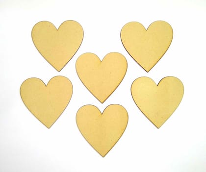 Brand Zero MDF Heart Coasters With Stand - Pack of 6 Pcs Coasters And 1 Piece of Stand