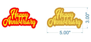 Brand Zero MDF Double Layered Quotes Fridge Magnet Design - Happy Anniversary