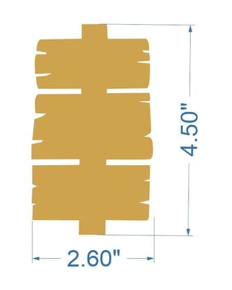 Brand Zero MDF 2 Plank Fridge Magnet Base Design 1 - Size: 4.0 Inches by 4.0 Inches And 4.0 mm Thick