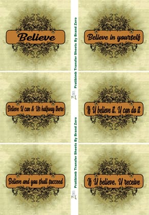 Brand Zero Pratibimb Transfer Sheets - Believe