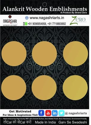 Brand Zero Set of 6 Pcs Circle Coaster - 4.0 Inches Diameter With 4 mm Thickness