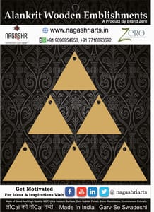 Brand Zero MDF Tringle Fridge Magnet / Pendant / Tag Base - Pack of 6 Pcs