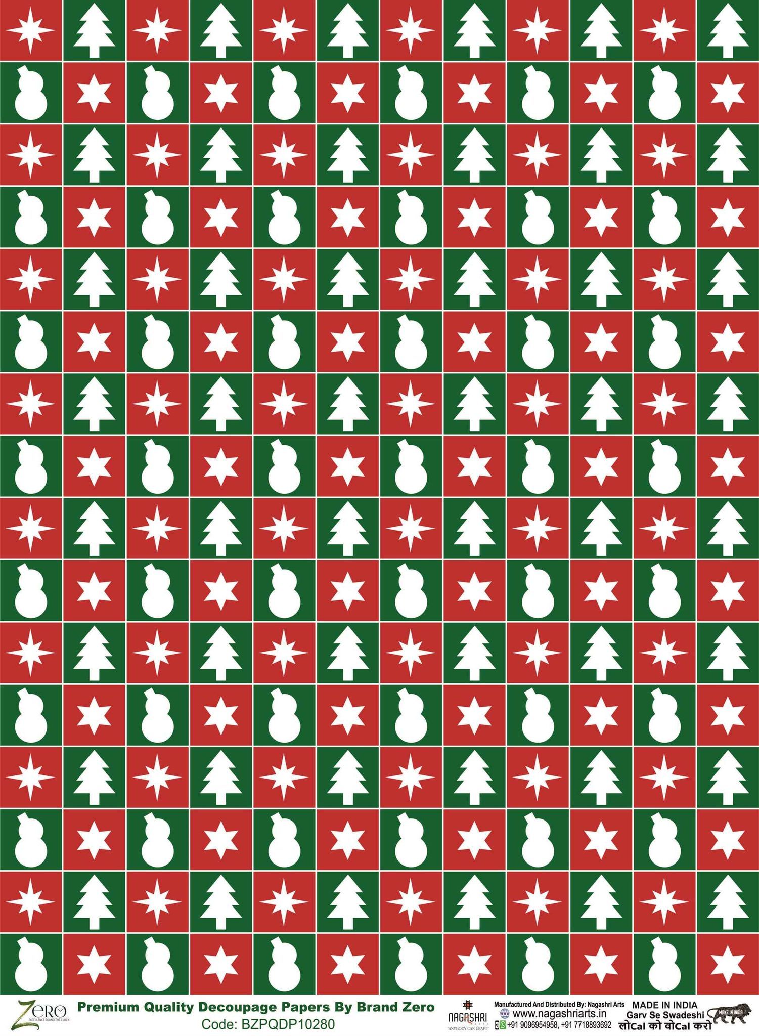 Brand Zero Premium Quality Decoupage Paper Pack of Two - Design Code: BZPQDP10280