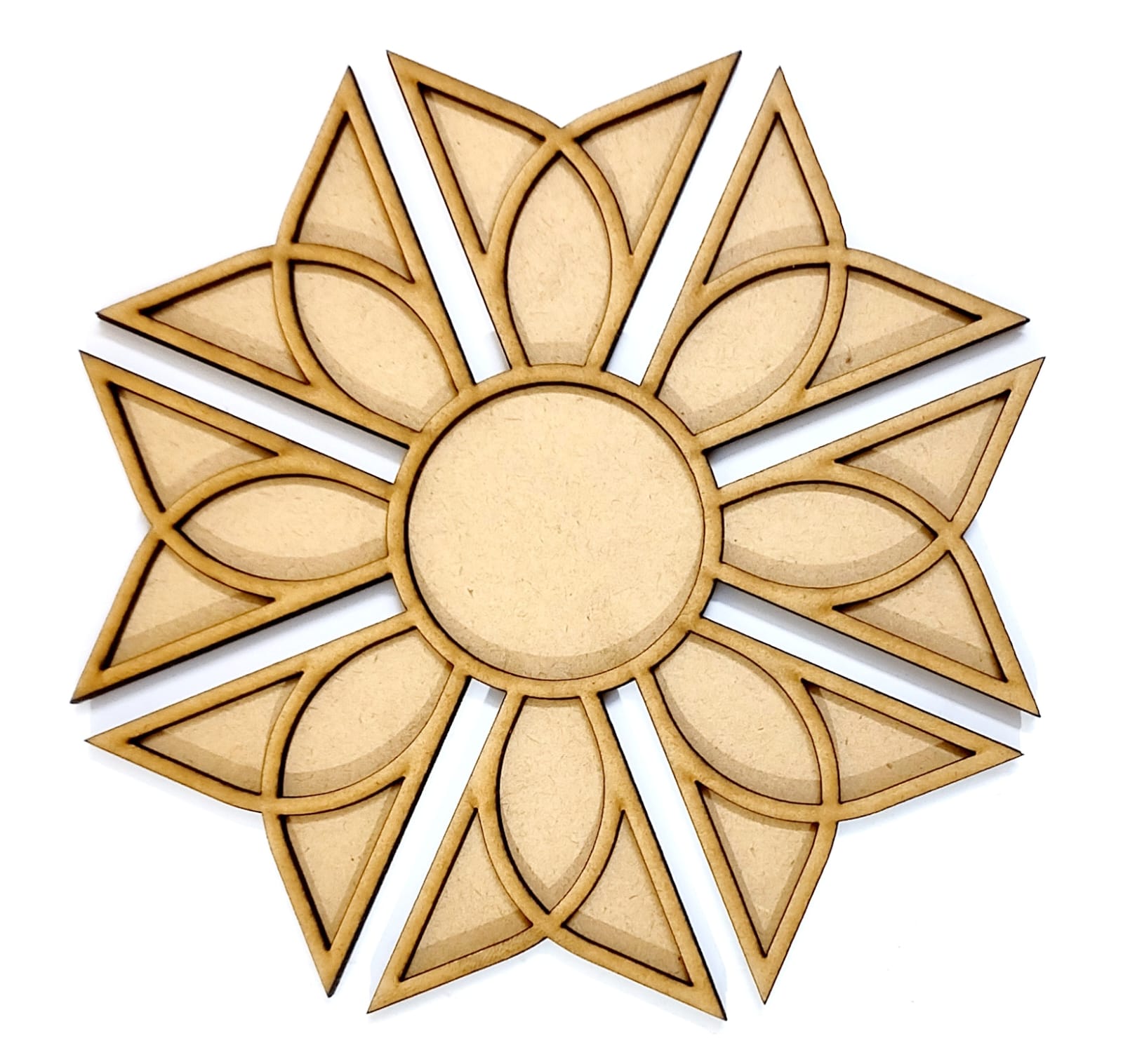 Brand Zero Double Layer MDF Rangoli Base - Design 1004 - Select Your Preference Of Size & Thickness