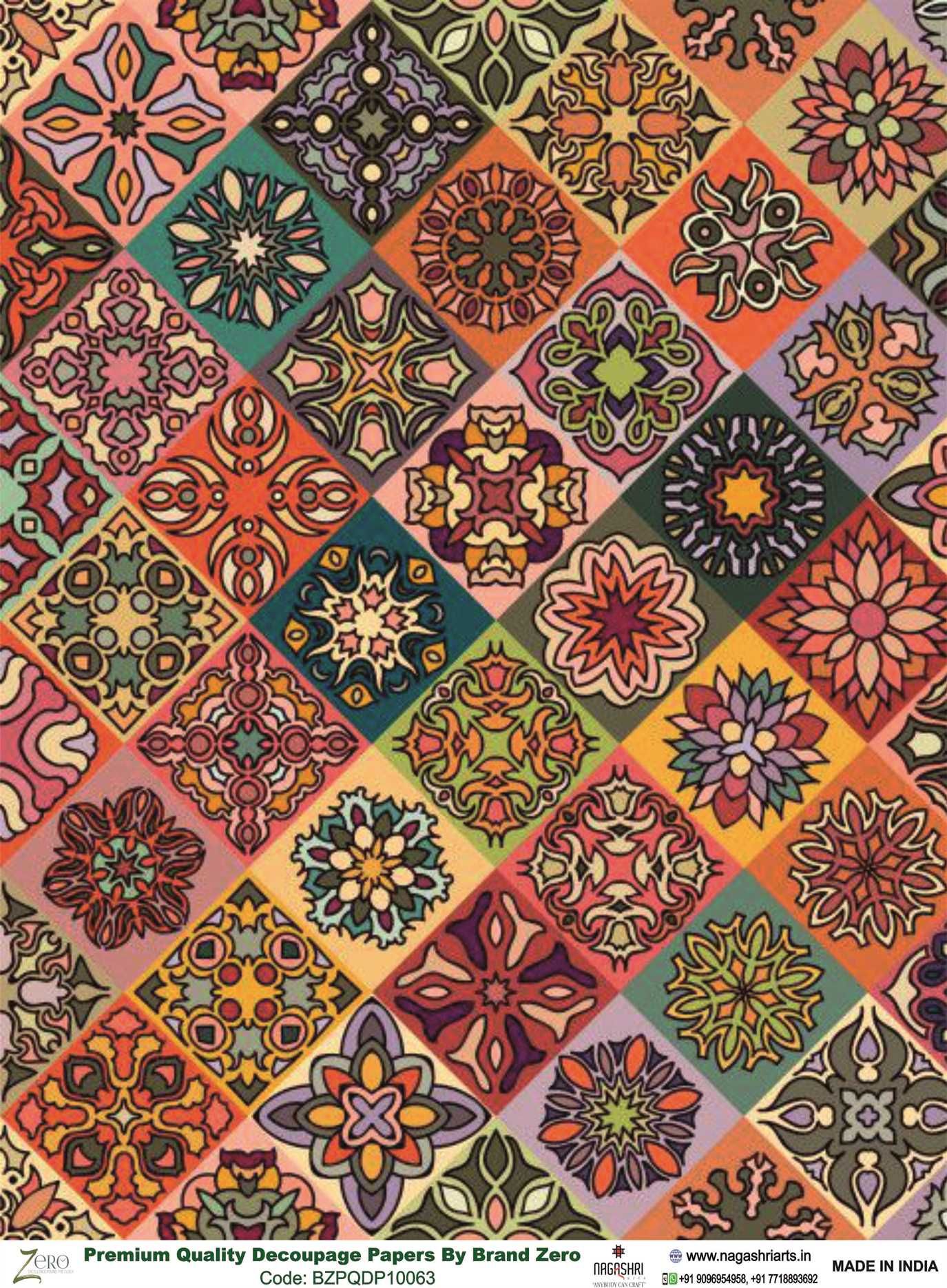 Brand Zero Premium Quality Decoupage Paper Pack of Two - Design Code: BZPQDP10063