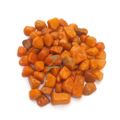 Brand Zero - Tangerine Color Pebbles Glossy Stones - 200 Gms