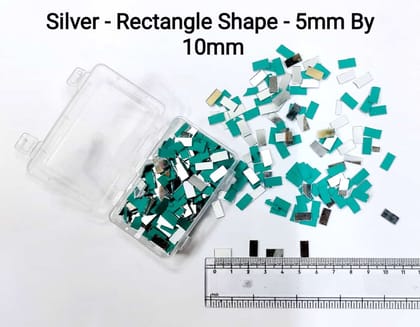 Silver Mirror Cutouts for Lippan Art - Rectangle Shape - 5mm by 10mm - Select Your Quantity Silver Mirror Cutouts for Lippan Art - Rectangle Shape - 5mm by 10mm - Select Your Quantity