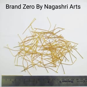 Brand Zero Pack of 20 Gms - 46mm Length Gold Headpins