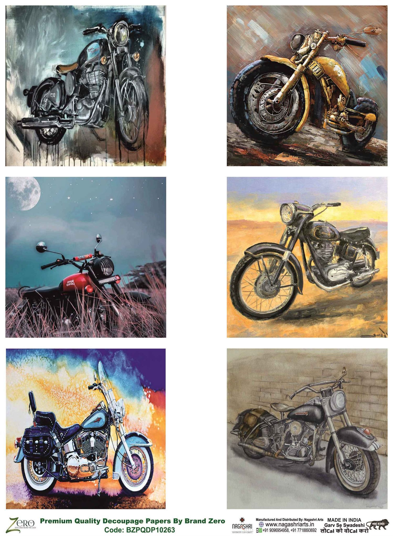 Brand Zero Premium Quality Decoupage Paper Pack of Two - Design Code: BZPQDP10263