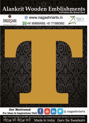 Brand Zero Alphabets, Numbers, Monograms - Upper Case T - CLBBT Font - Select Your Preference