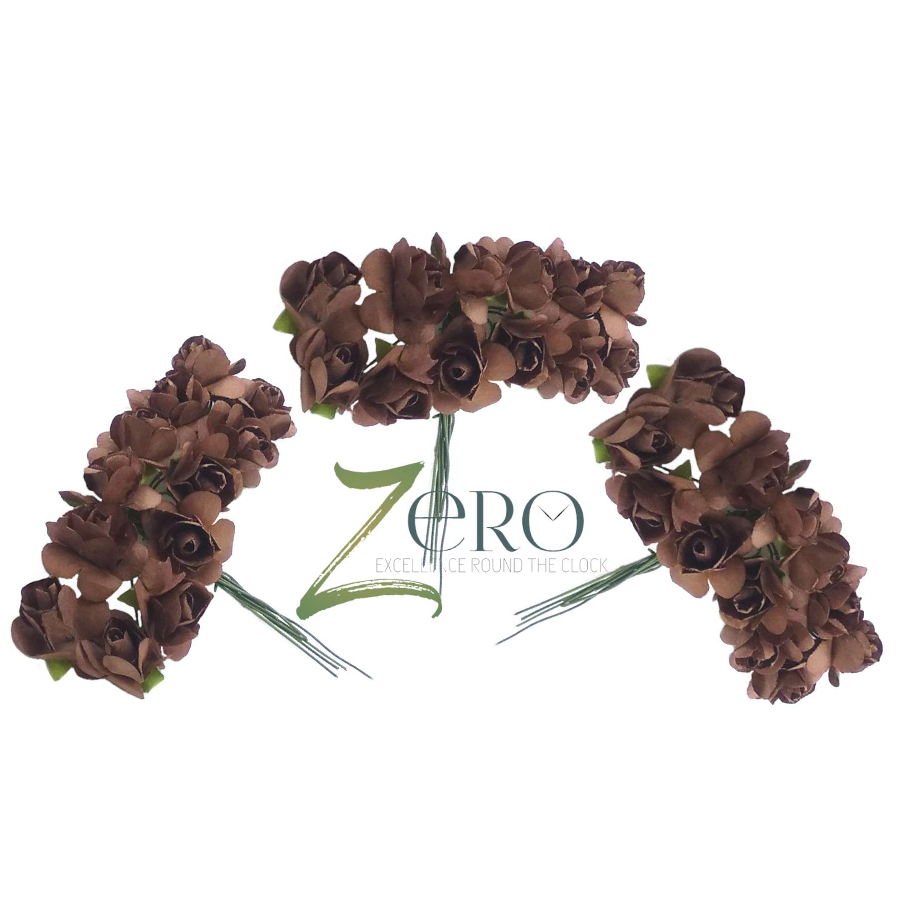 Bunch of 36 Pcs Hand Made Paper Flower - Dark Brown Color