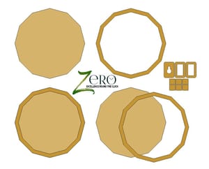 Brand Zero MDF Plate With Rim - Dodecagon Shape - Select Your Preference Of Size & Thickness