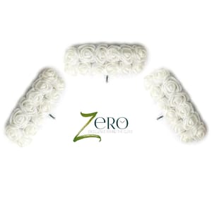 Bunch of 36 Pcs Hand Made Foam Flower Small - White Color