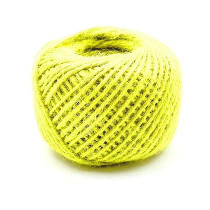 Jute Twine String 50 Meter Roll - Yellow Color 3 Ply - 2mm Diameter Jute Twine String 50 Meter Roll - Yellow Color 3 Ply - 2mm Diameter