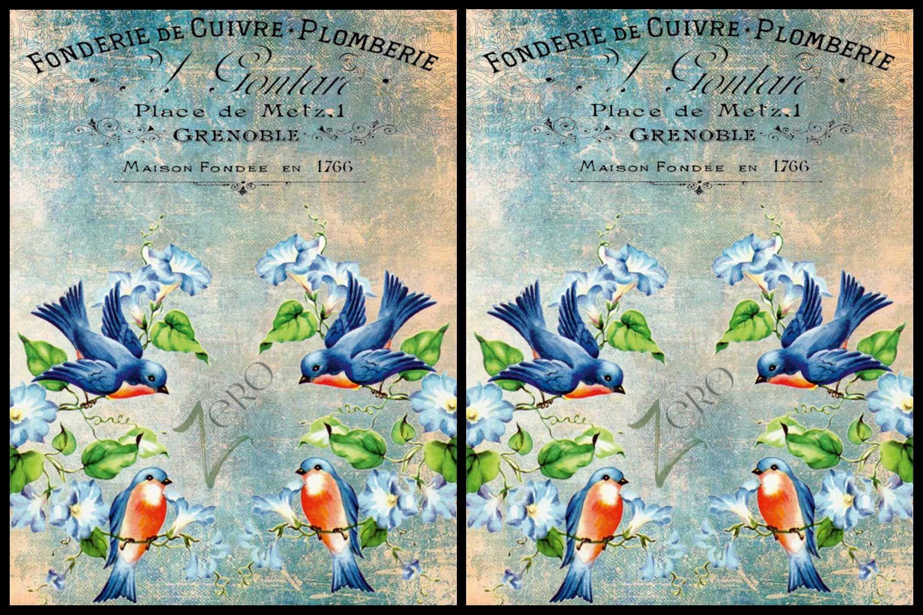 Brand Zero Luxury Speciality Decoupage Paper - Messenger Bird