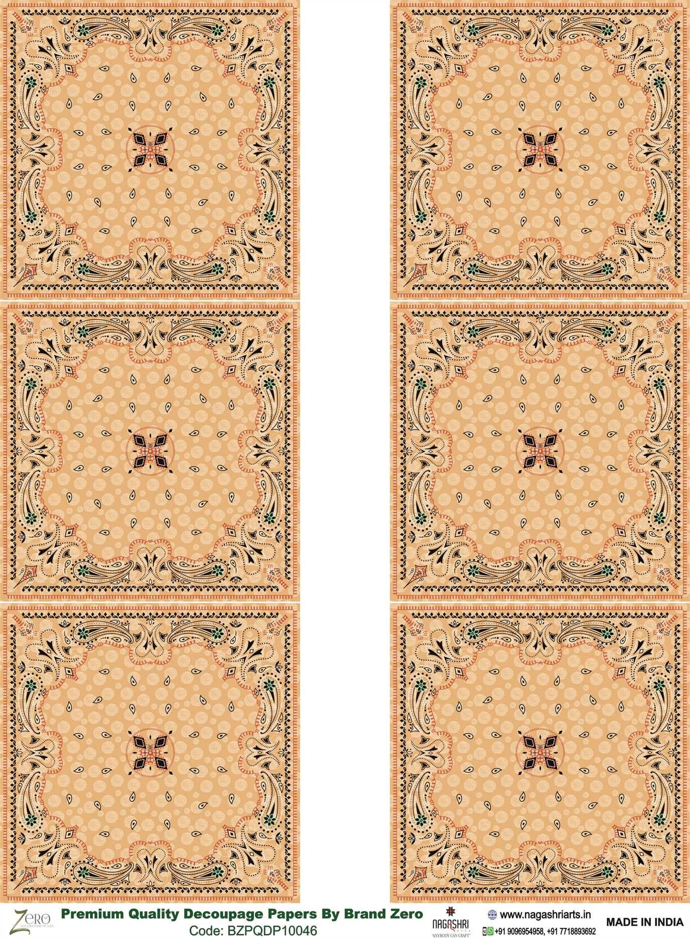 Brand Zero Premium Quality Decoupage Paper Pack of Two - Design Code: BZPQDP10046