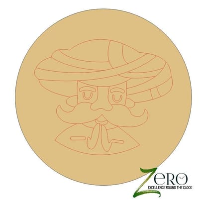 Brand Zero Pre Marked MDF Base - Turban Man Design 2 - Select Your Preference Of Size & Thickness
