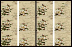 Brand Zero Luxury Speciality Decoupage Paper - Butterfly Floral Love 1 Tiles
