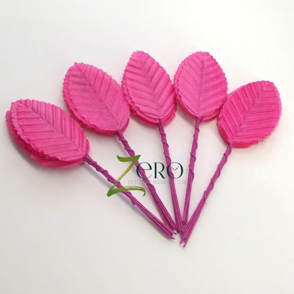 Bunch of 50 Pcs Hand Made Fabric Leaves - Pink Color