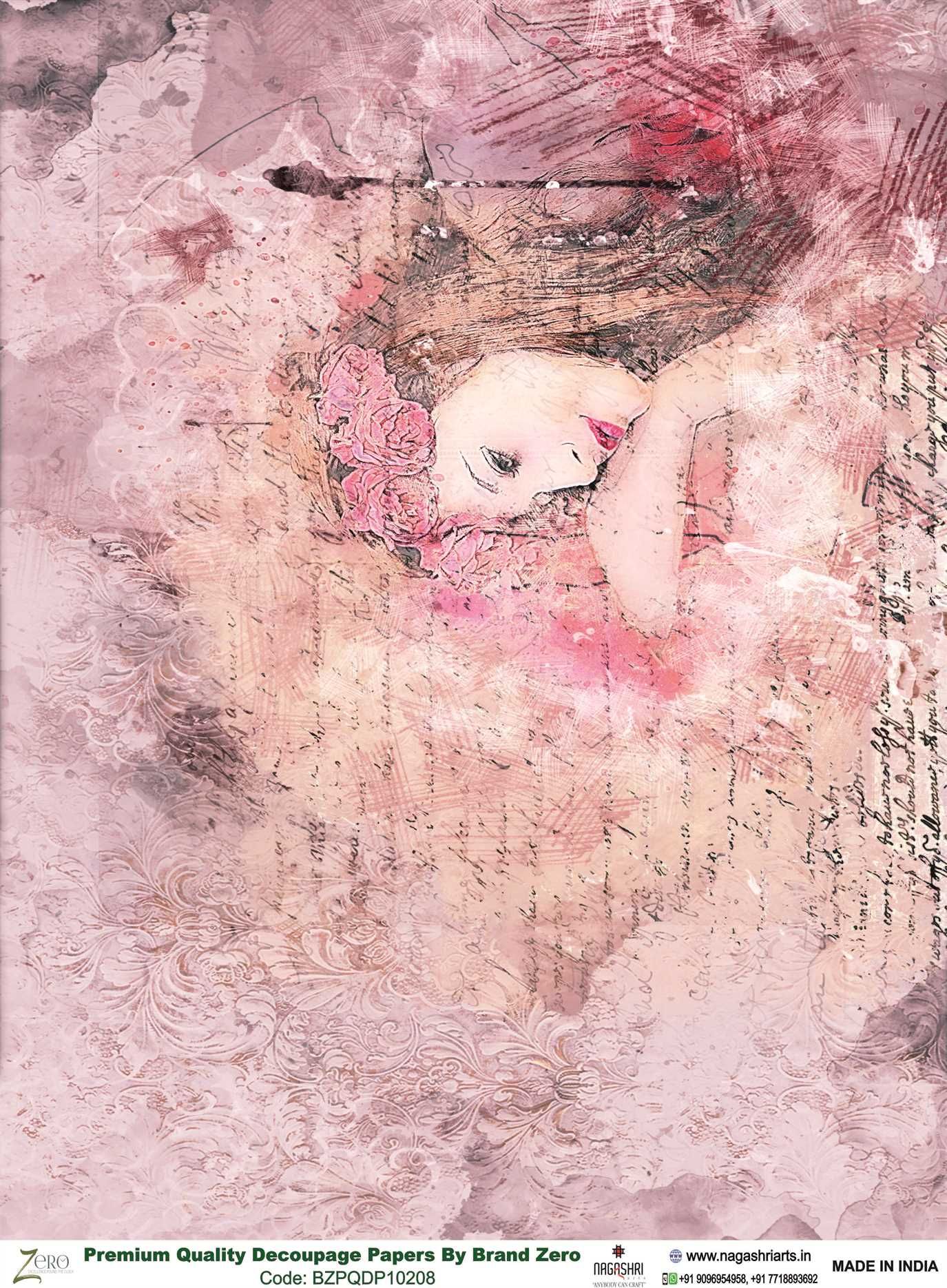 Brand Zero Premium Quality Decoupage Paper Pack of Two - Design Code: BZPQDP10208