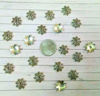 Antique Silver Shape designer Bead Cap - Design 1