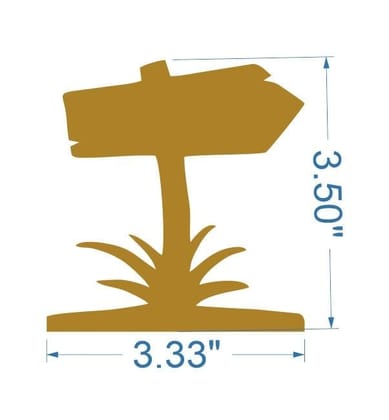 Brand Zero MDF Sign Board With Grass Fridge Magnet Base Design 5 - Size: 3.5 Inches by 3.3 Inches And 4.0 mm Thick