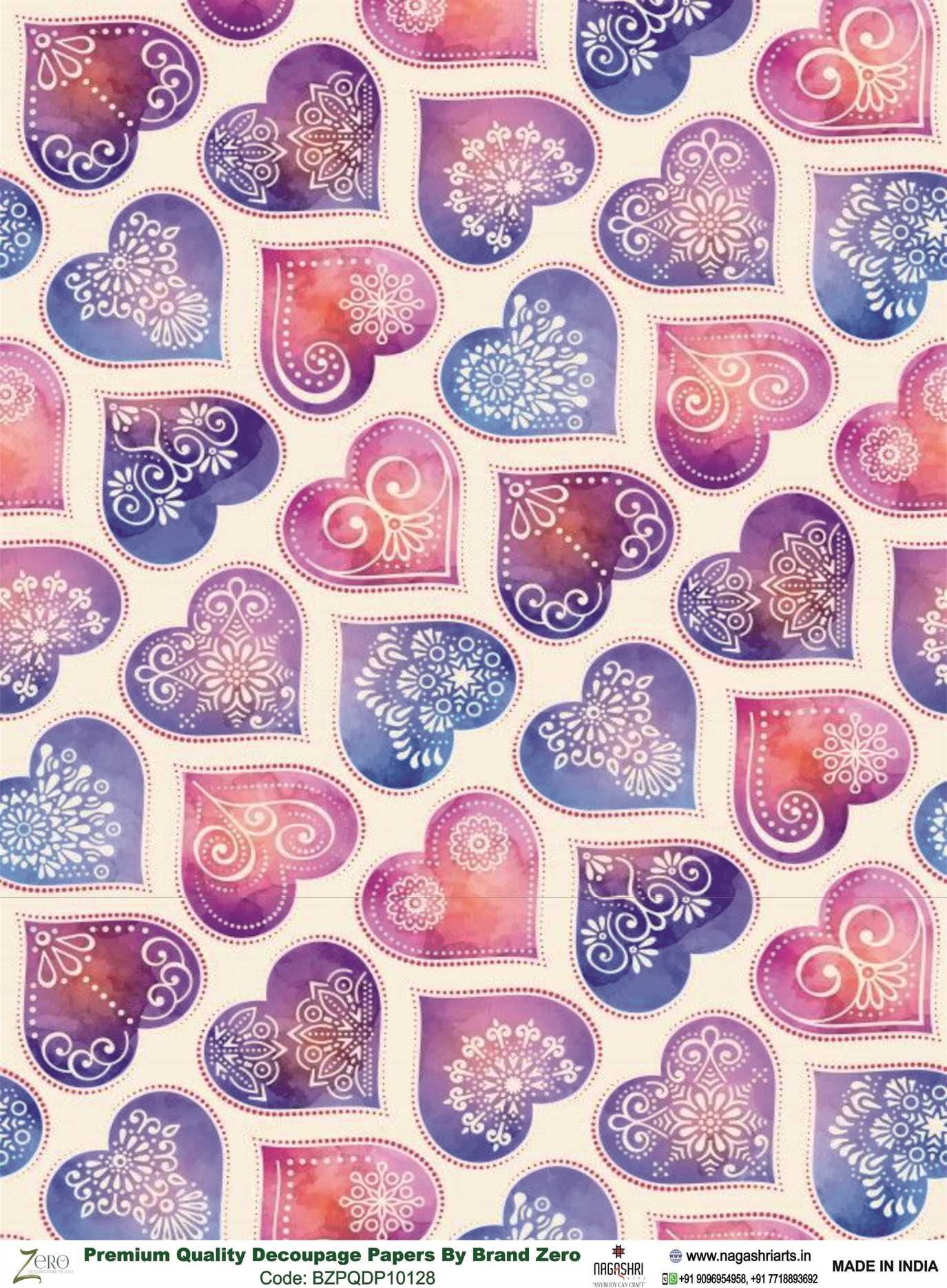 Brand Zero Premium Quality Decoupage Paper Pack of Two - Design Code: BZPQDP10128