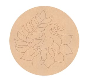 Brand Zero Pre Marked MDF Base - Peacock Right Facing Design 2 - Select Your Preference Of Size & Thickness