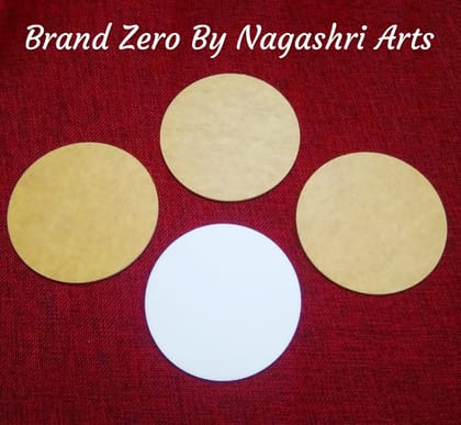 Brand Zero Milky White Acrylic Circle Coasters 4 Inches Diameter - 2 MM Thick - Pack of 4 Pcs