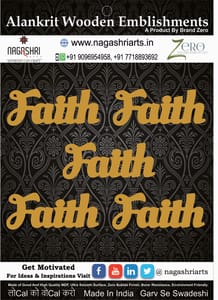 Brand Zero MDF Script Cutout Fait 1 - Pack of 5 Pcs - Size: 2.0 Inches by 0.8 Inches And 2.5 mm Thick