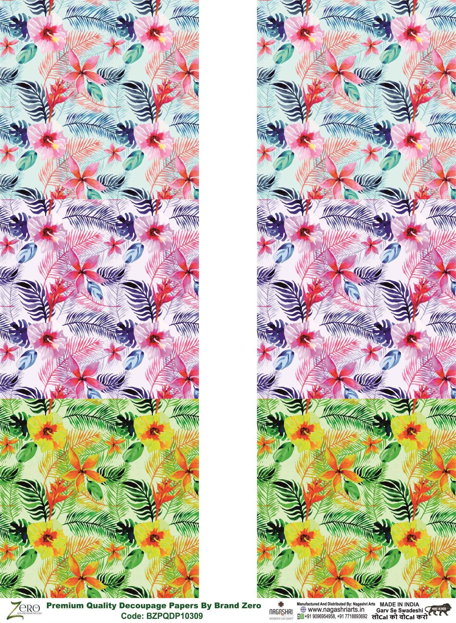 Brand Zero Premium Quality Decoupage Paper Pack of Two - Design Code: BZPQDP10309