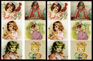 Brand Zero Luxury Speciality Decoupage Paper - Vintage Cute Baby 2 Tiles
