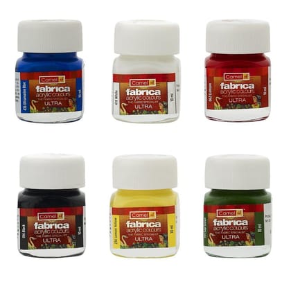 Camlin Kokuyo Fabrica Acrylic Color Ultra - 10ml Each, 6 Shades