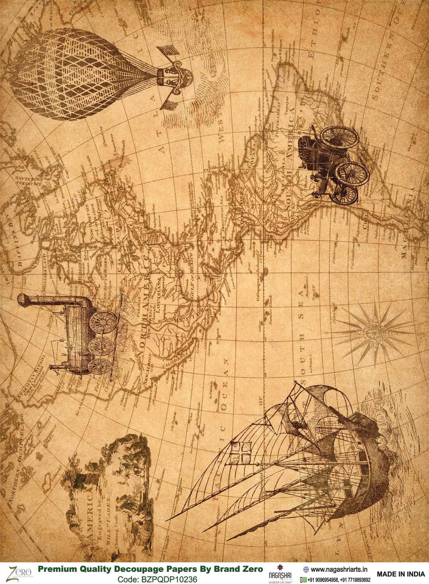 Brand Zero Premium Quality Decoupage Paper Pack of Two - Design Code: BZPQDP10236