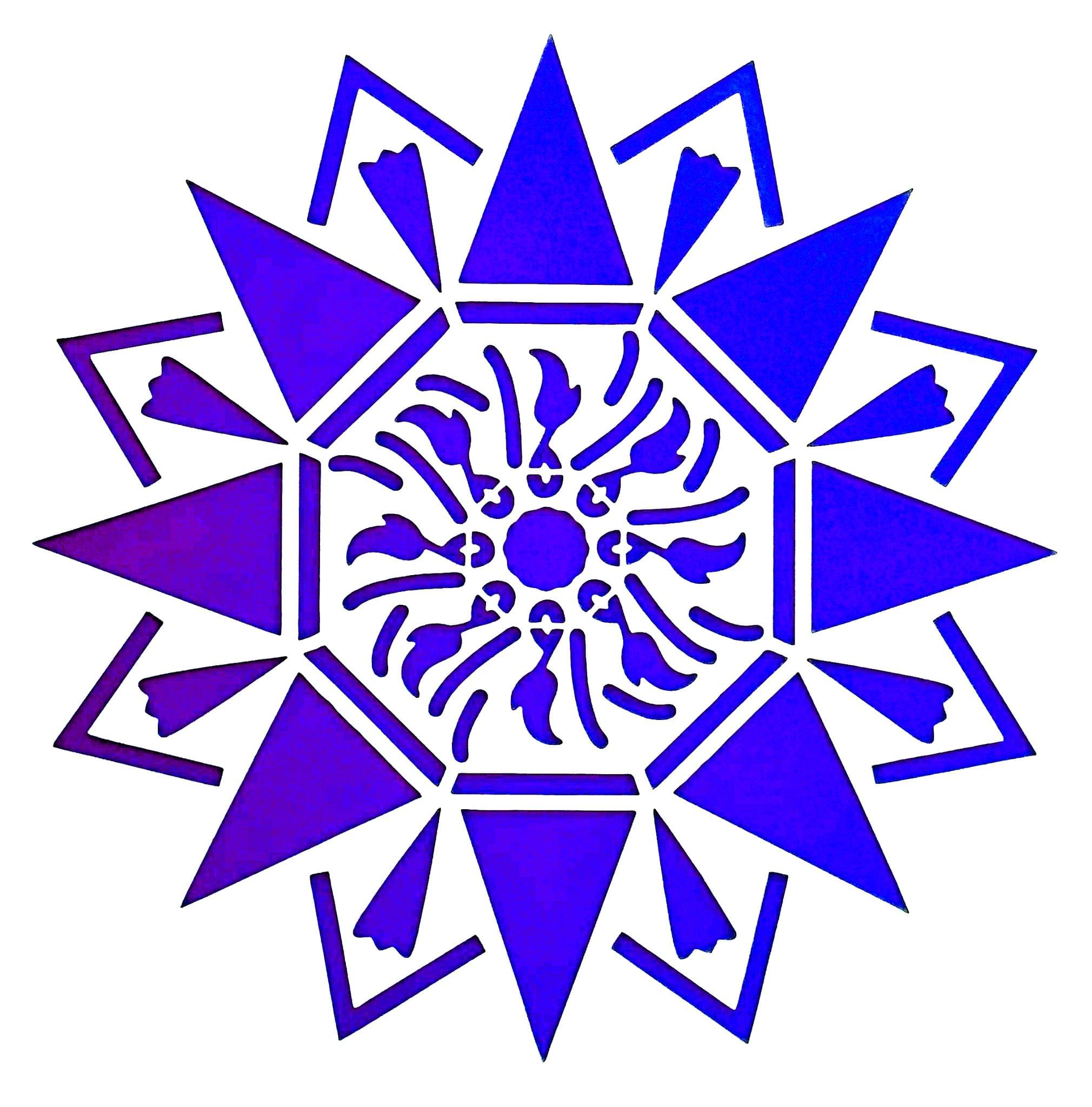 Imported Stencils- 5"*5"- Triangular Graphic Mandala Design Background