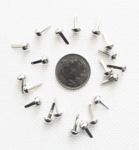 6 mm SS Chrome Finish Brads - 50 pcs