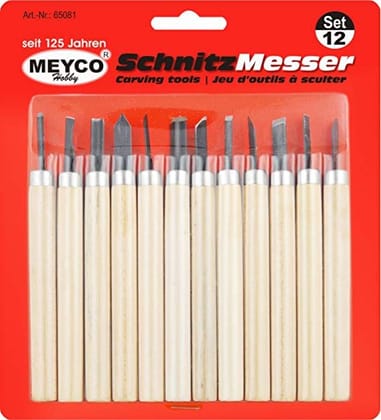 Meyco Hobby Wood Carving Tool Set of 12 Pcs